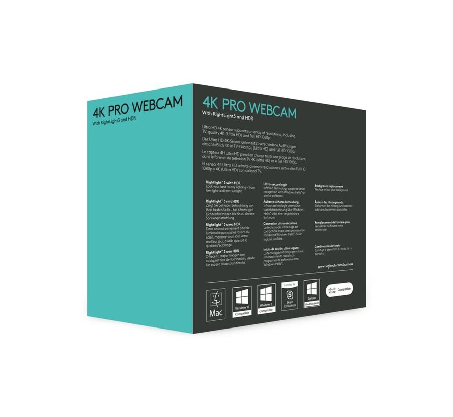 Brio Ultra HD Pro Zakelijk | 4K 30FPS USB Webcam met Microfoon
