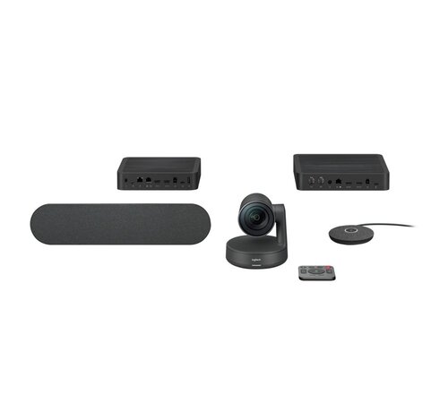 Logitech Rally Ultra-HD ConferenceCam | 4K PTZ-camera | 15x zoom | RightSense™ | Voor groepen tot 10 personen | Ethernet LAN | Zwart
