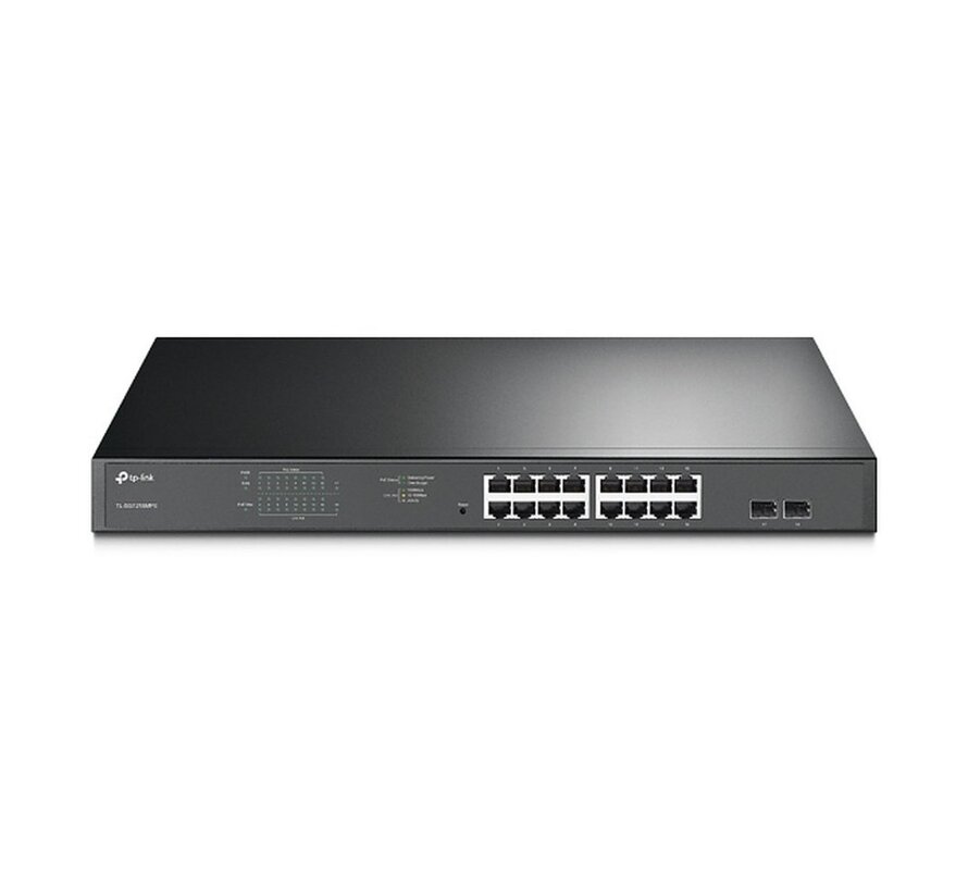 TL-SG1218MPE | 16-poorts Gigabit Easy Smart PoE+ Switch | 2x SFP | 192W PoE-budget | QoS | VLAN | Zwart
