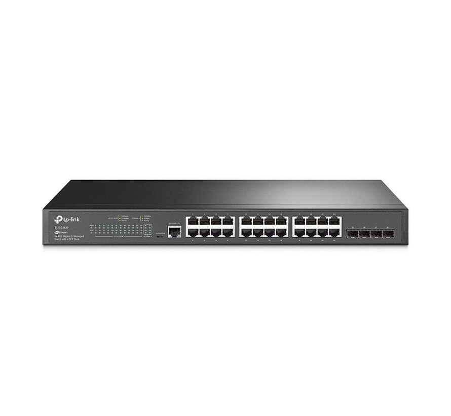 TL-SG3428 | JetStream 24-poorts Gigabit L2 Managed Switch | 4x SFP | Omada SDN | Rackmount | Zwart