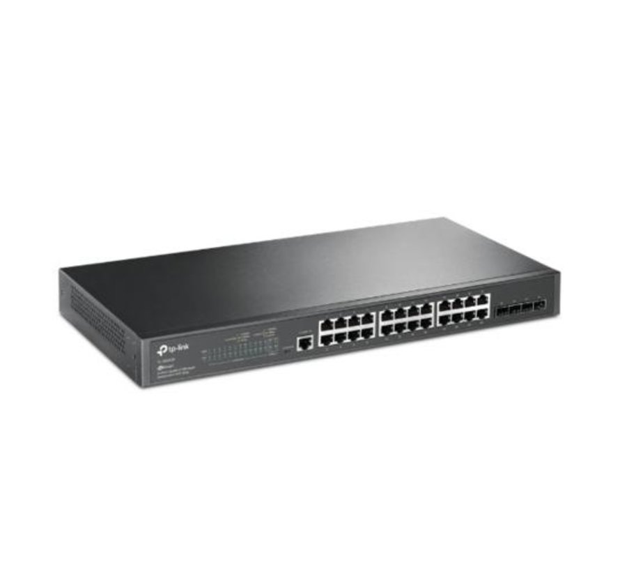 TL-SG3428 | JetStream 24-poorts Gigabit L2 Managed Switch | 4x SFP | Omada SDN | Rackmount | Zwart