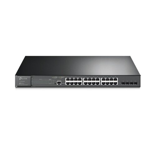 TP-Link TL-SG3428MP | JetStream 28-poorts Gigabit L2+ Managed Switch | 24x PoE+ (384W) | 4x SFP | Omada SDN | Zwart