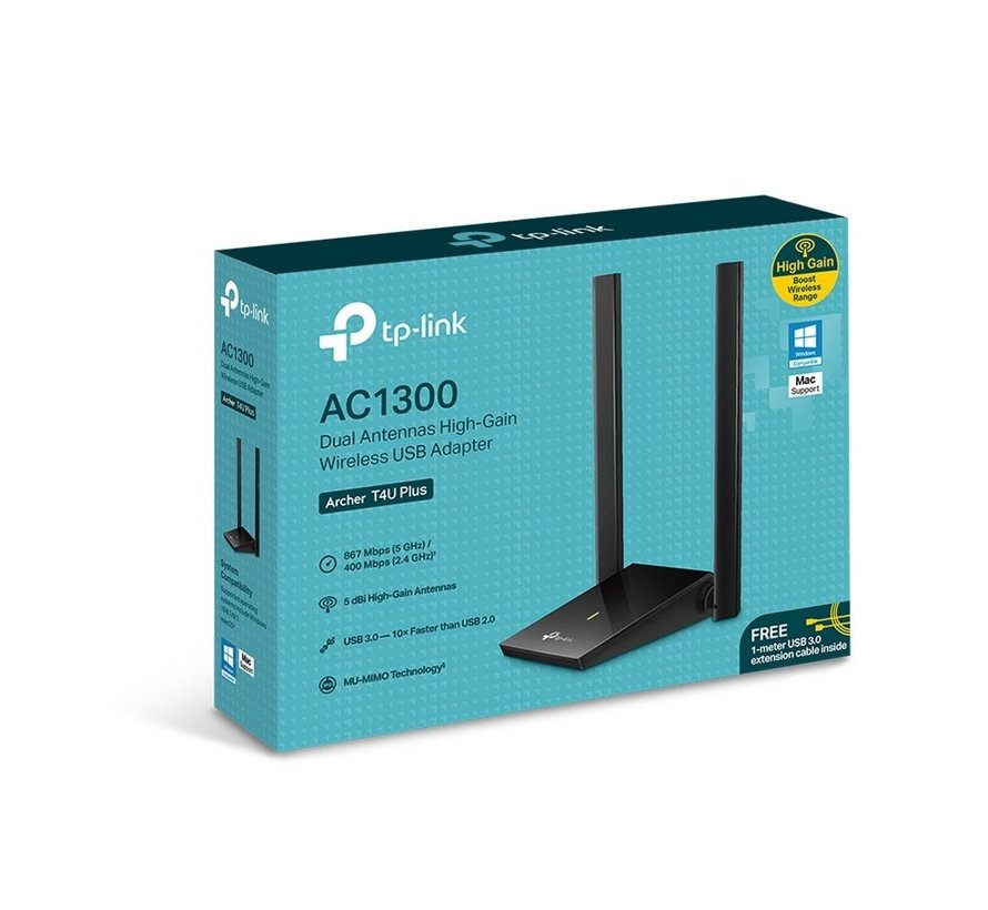 Archer T4U Plus | Wi-Fi 5 USB Adapter | Dual-band (2,4 GHz / 5 GHz) | 1300 Mbps | USB 3.0