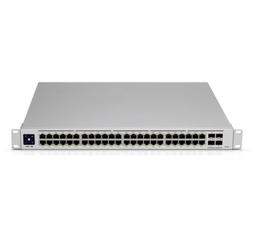 Ubiquiti UniFi USW-Pro-48-POE Gen2 | 48-poorts | Managed | Gigabit | PoE++ | L2/L3 | 1U Rackmount | Zilver