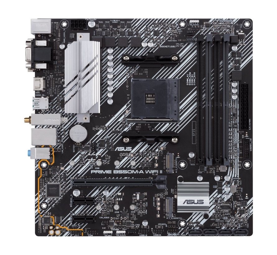ASUS PRIME B550M-A WIFI II | Socket AM4 | AMD B550 | 4xDDR4 | Micro-Atx | Moederbord
