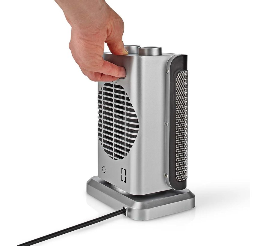 Nedis Keramische PTC-Ventilatorkachel | 1000 / 1500 W | 2 Verwarmingsmodi | Instelbare thermostaat | Draait automatisch | Oververhittingsbeveiliging | Omvalpreventie