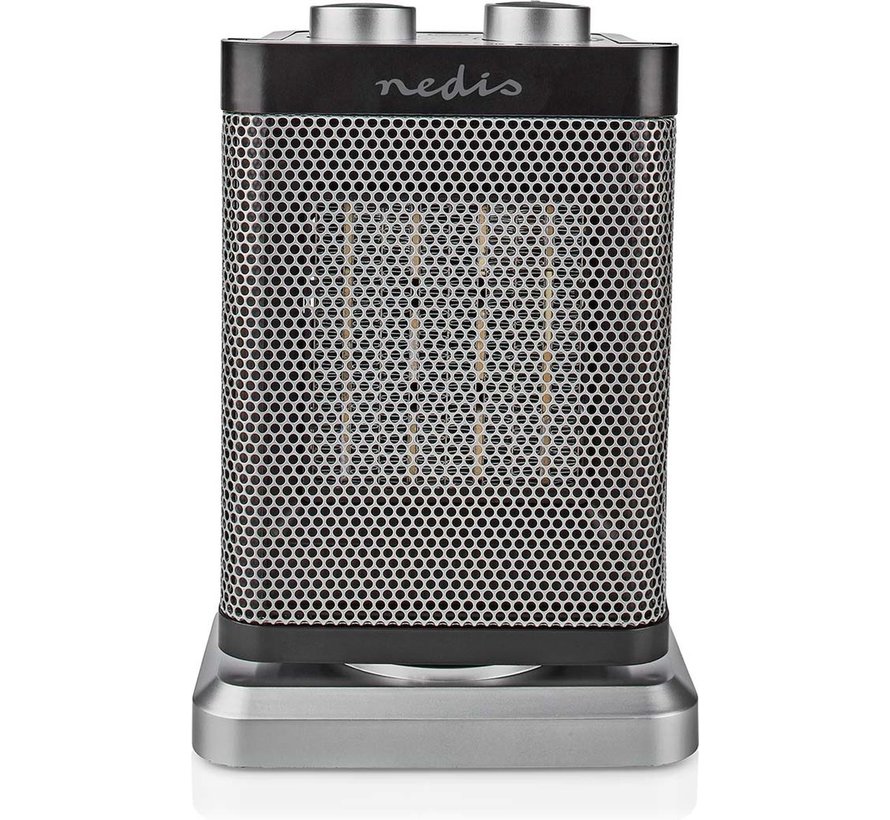 Nedis Keramische PTC-Ventilatorkachel | 1000 / 1500 W | 2 Verwarmingsmodi | Instelbare thermostaat | Draait automatisch | Oververhittingsbeveiliging | Omvalpreventie