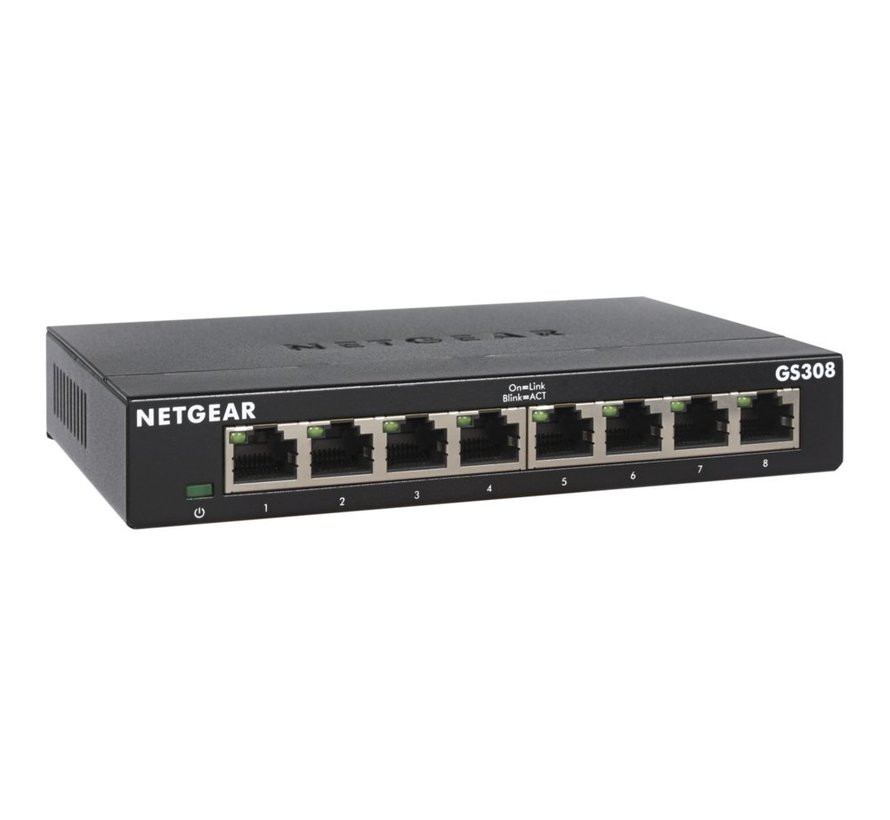 NETGEAR GS308-300PES | Unmanaged L2 | Gigabit Ethernet (10/100/1000 Mbps)