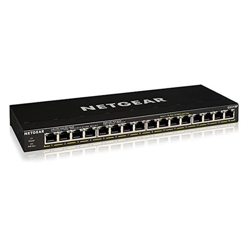 Netgear NETGEAR GS316P | Unmanaged | Gigabit Ethernet (10/100/1000 Mbps) | Power over Ethernet (PoE)