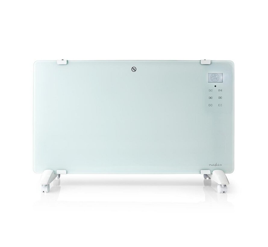 WIFIHTPL20FWT | Slimme Wi-Fi convectorkachel | 2000 W | Glazen frontpaneel | IP24 | Wit