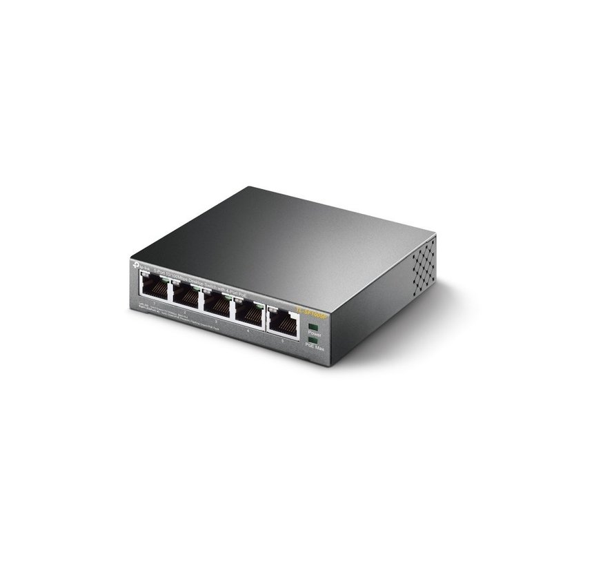 TP-LINK TL-SF1005P | Unmanaged Fast Ethernet Switch | 5 Poorten | PoE | Zwart