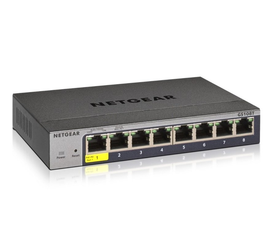 NETGEAR GS108Tv3 | Managed L2 | Gigabit Ethernet (10/100/1000 Mbps)