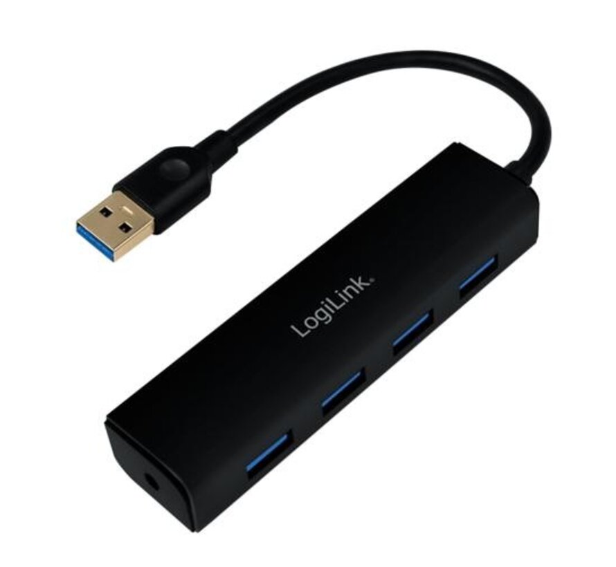 LogiLink UA0295 interface hub USB 3.2 Gen 1 (3.1 Gen 1) Type-A 5000 Mbit/s Zwart