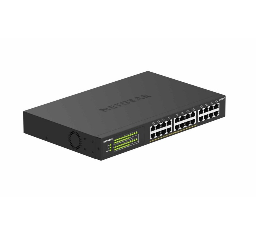NETGEAR GS324P | Unmanaged | Gigabit Ethernet (10/100/1000 Mbps) | Power over Ethernet (PoE) | 1U