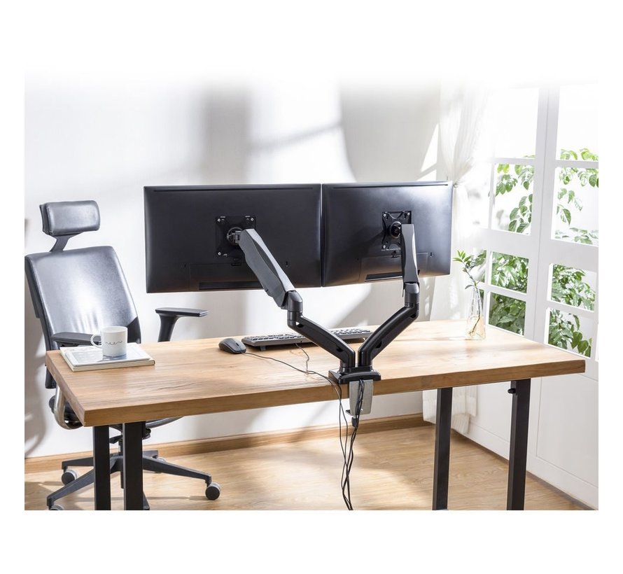 AC8312 flat panel bureau steun 81,3 cm (32") Klem/doorvoer Zwart