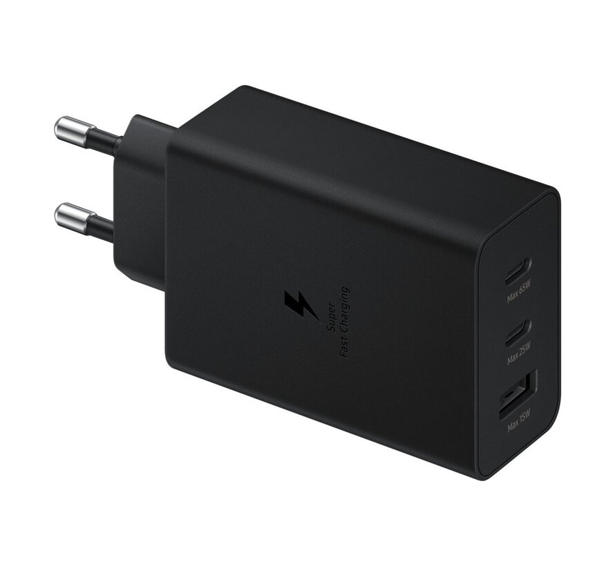 EP-T6530 | Oplader 65W | 2x USB-C & 1x USB-A | Zwart