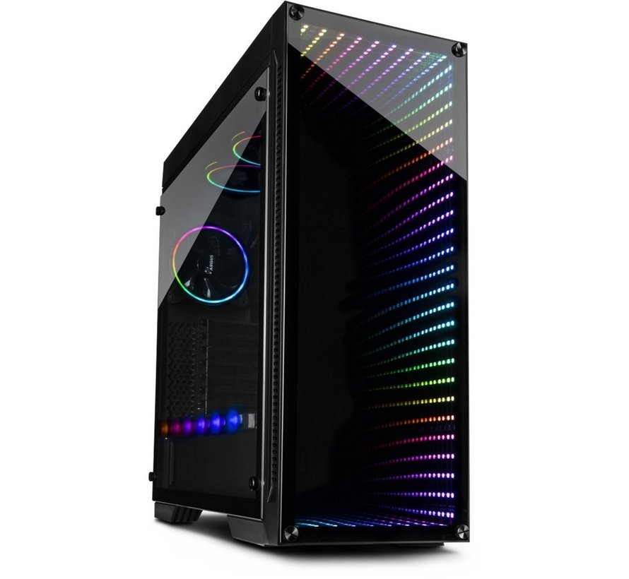 X-908 Infini2 | Infinity Mirror | Tower Case | USB-C | Zwart