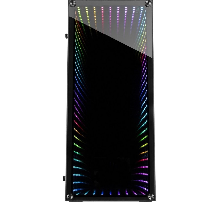 X-908 Infini2 | Infinity Mirror | Tower Case | USB-C | Zwart