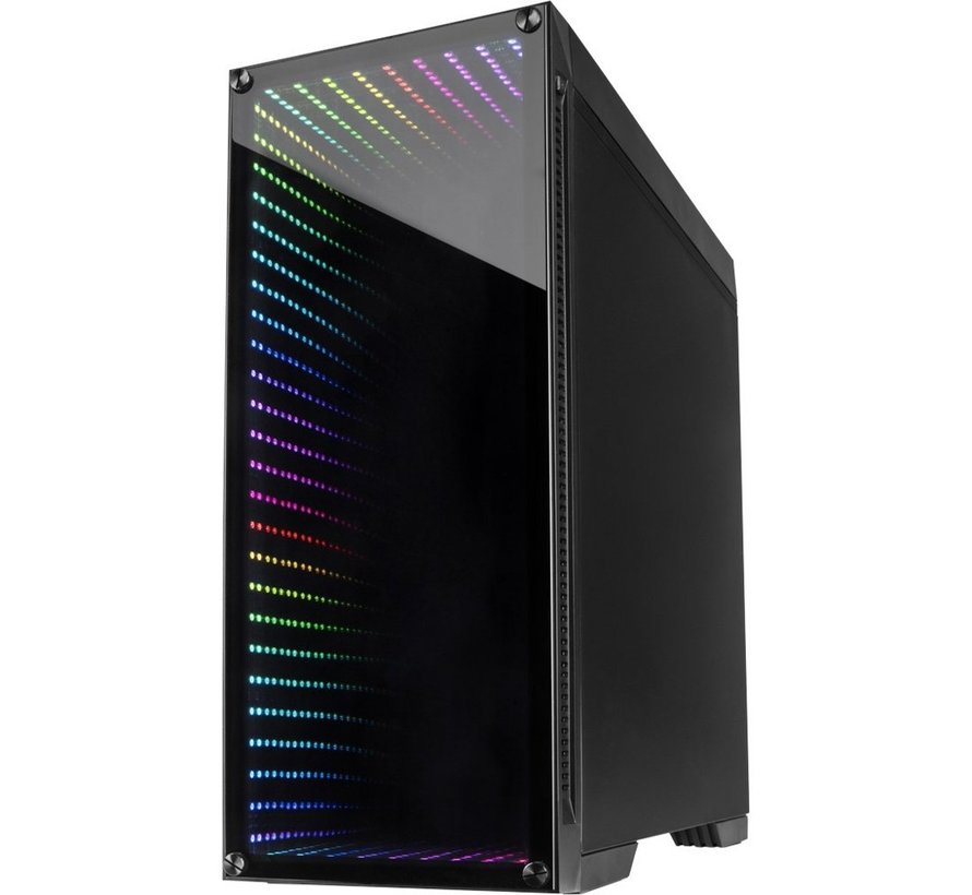X-908 Infini2 | Infinity Mirror | Tower Case | USB-C | Zwart