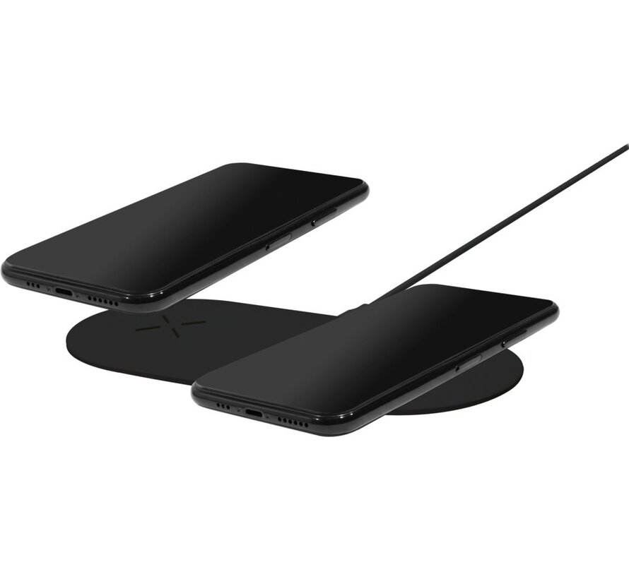Dual Fast Wireless Charging Pad | Draadloze Oplader 10W Qi | Zwart