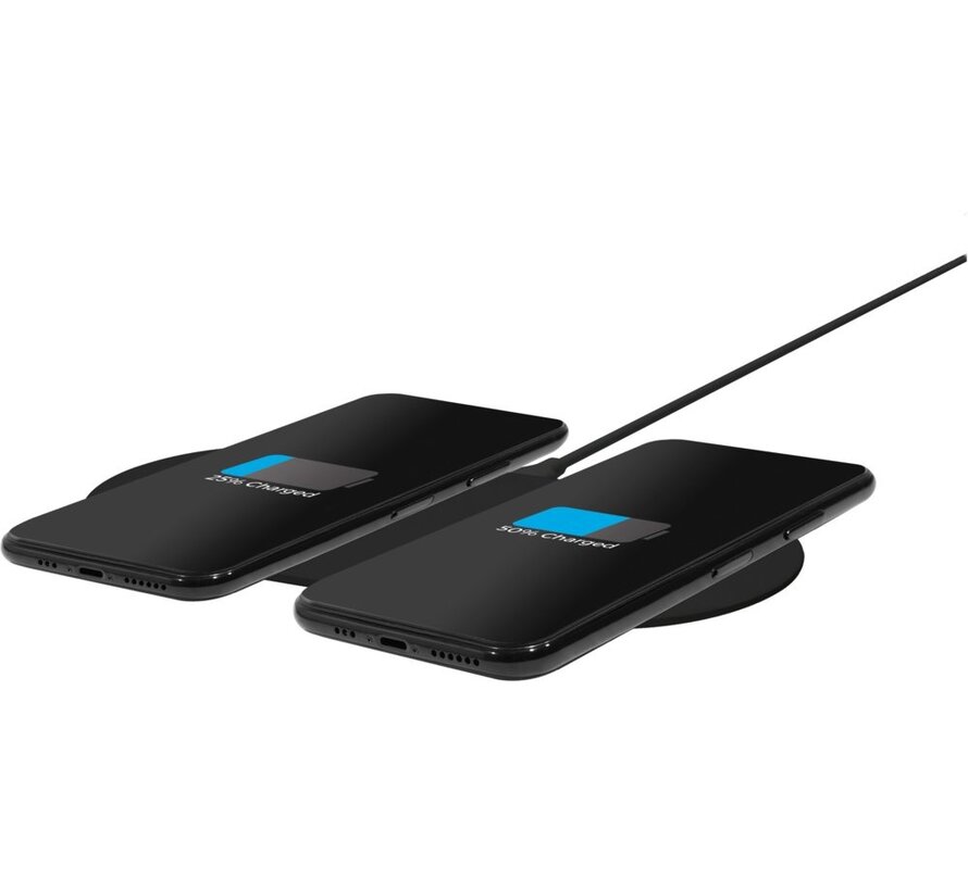 Dual Fast Wireless Charging Pad | Draadloze Oplader 10W Qi | Zwart