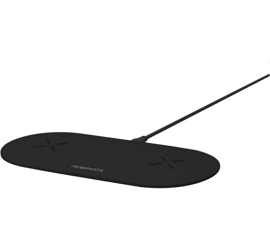Dual Fast Wireless Charging Pad | Draadloze Oplader 10W Qi | Zwart