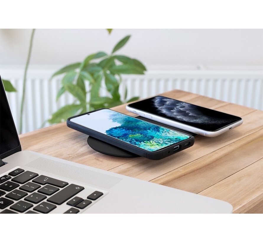 Dual Fast Wireless Charging Pad | Draadloze Oplader 10W Qi | Zwart