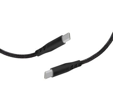 Mobiparts | USB-C naar USB-C Gevlochten Kabel | 2A | 1m | Zwart