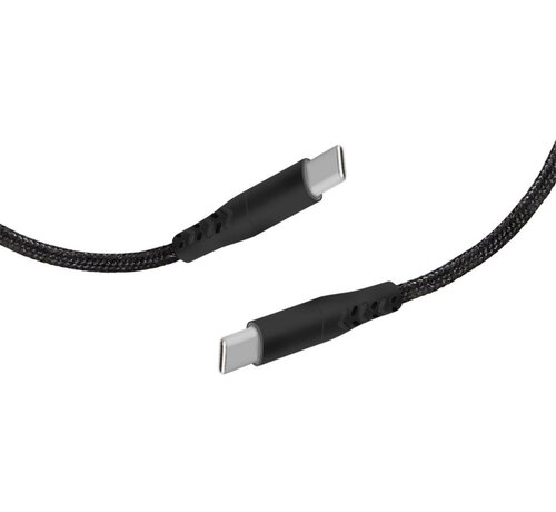 Mobiparts | USB-C naar USB-C Gevlochten Kabel | 2A | 1m | Zwart