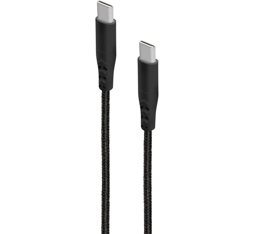 USB-C to USB-C Braided Cable 2A 1m Black (Bulk)