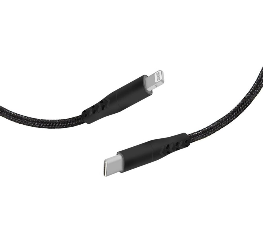 Rugged kabel | USB-C naar Lightning | 1 m | Zwart | MP-113062