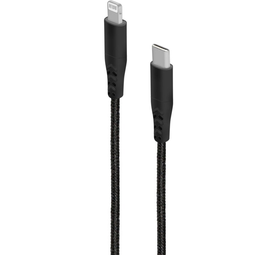 Rugged kabel | USB-C naar Lightning | 1 m | Zwart | MP-113062