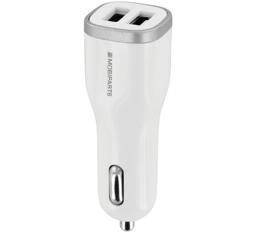Mobiparts Car Charger | Dual USB-A Autolader 24W / 4.8A | Wit