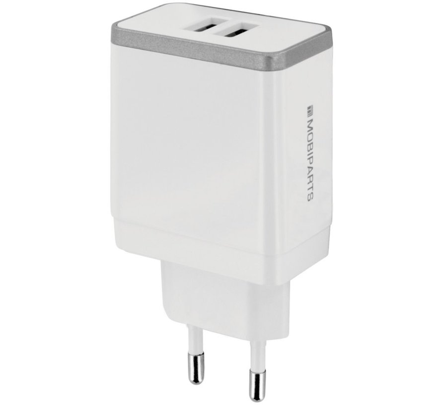 Wall Charger | Dual USB-A Oplader 12W / 2.4A | Wit