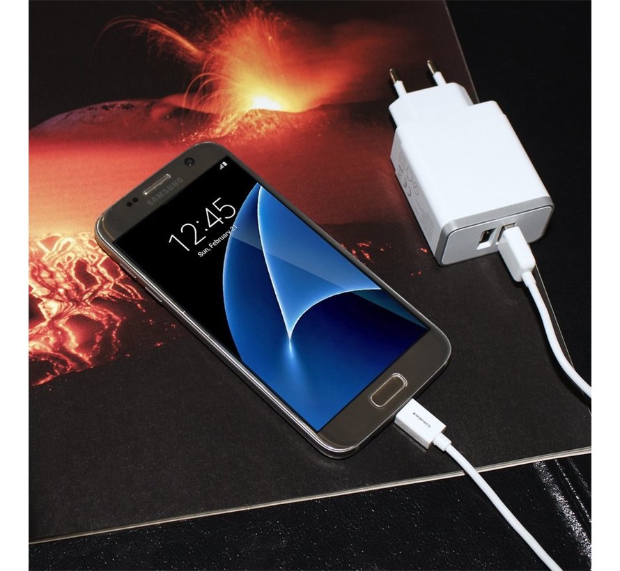 Wall Charger | Dual USB-A Oplader 12W / 2.4A | Wit