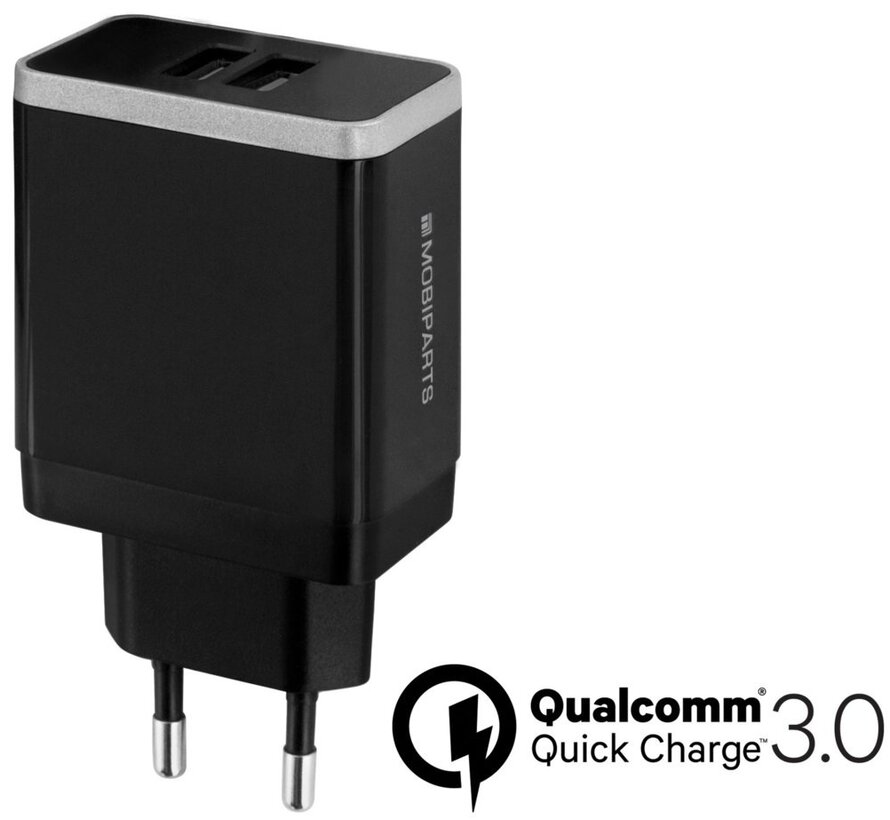 Quick Charge Wall Charger Dual USB 4.6A Black