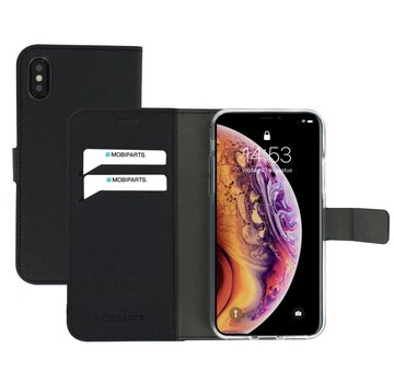 Mobiparts Saffiano Wallet Case | Apple iPhone X, iPhone XS | Black