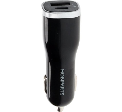 Mobiparts Car Charger Dual USB-A en USB-C 2.4A Black