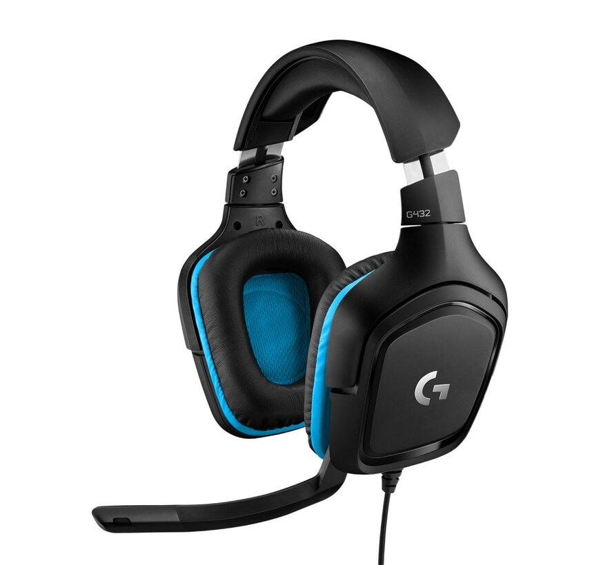 G432 | Bedrade Over-ear Gaming Headset 3.5mm Connector | 7.1 Surround | Zwart/Blauw