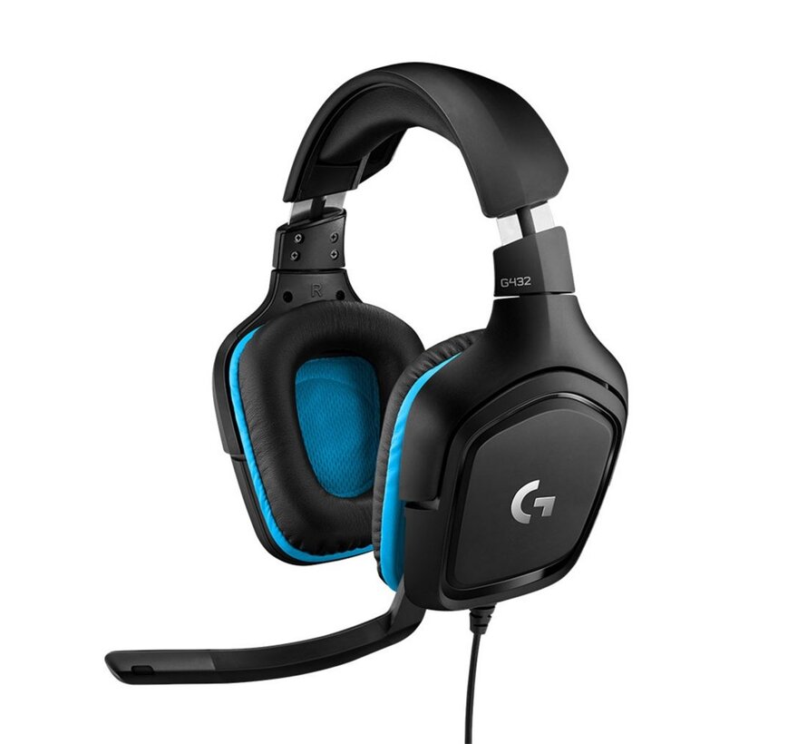 G432 | Bedrade Over-ear Gaming Headset 3.5mm Connector | 7.1 Surround | Zwart/Blauw