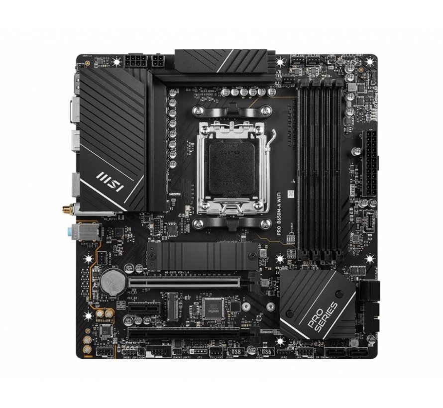 PRO B650M-A WIFI AMD | Socket AM5 | AMD B650 | 4xDDR5 | Micro-ATX | Moederbord