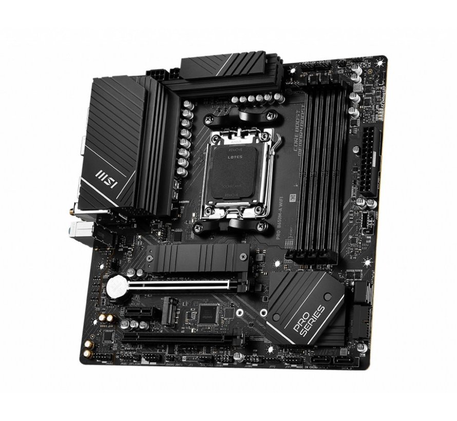 PRO B650M-A WIFI AMD | Socket AM5 | AMD B650 | 4xDDR5 | Micro-ATX | Moederbord