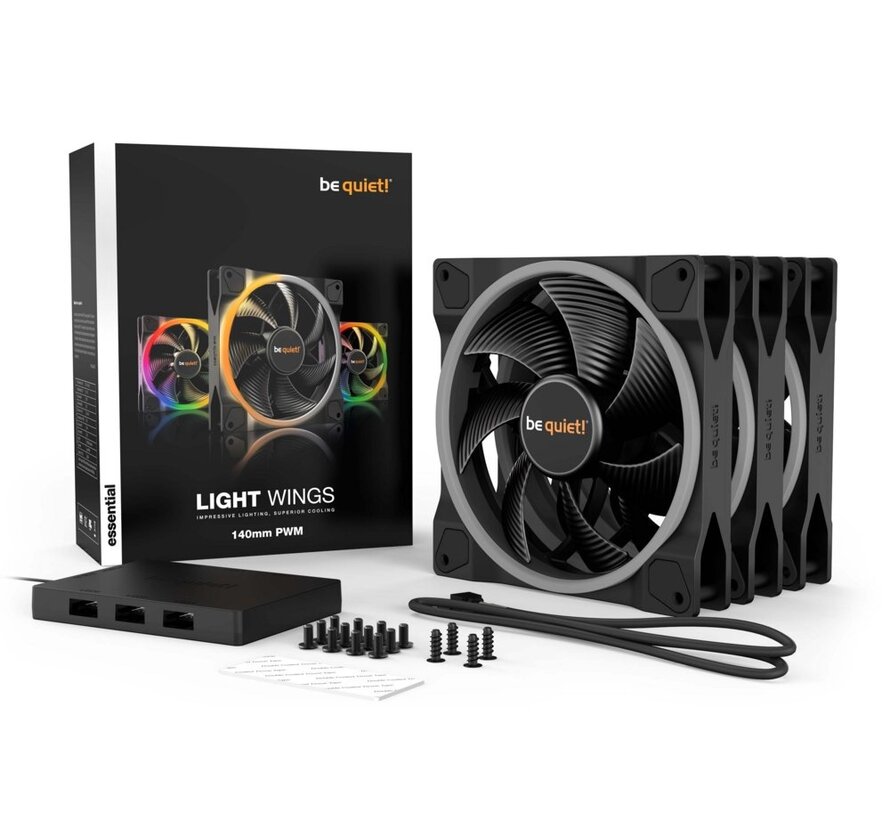 Light Wings | 140mm PWM Triple Pack Computer behuizing Ventilator 14 cm Zwart 1 stuk(s)