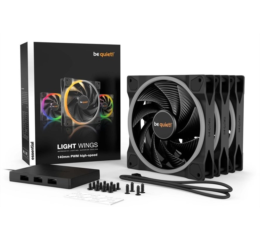 Light Wings | 140mm PWM Triple Pack high-speed Computer behuizing Ventilator 14 cm Zwart 3 stuk(s)