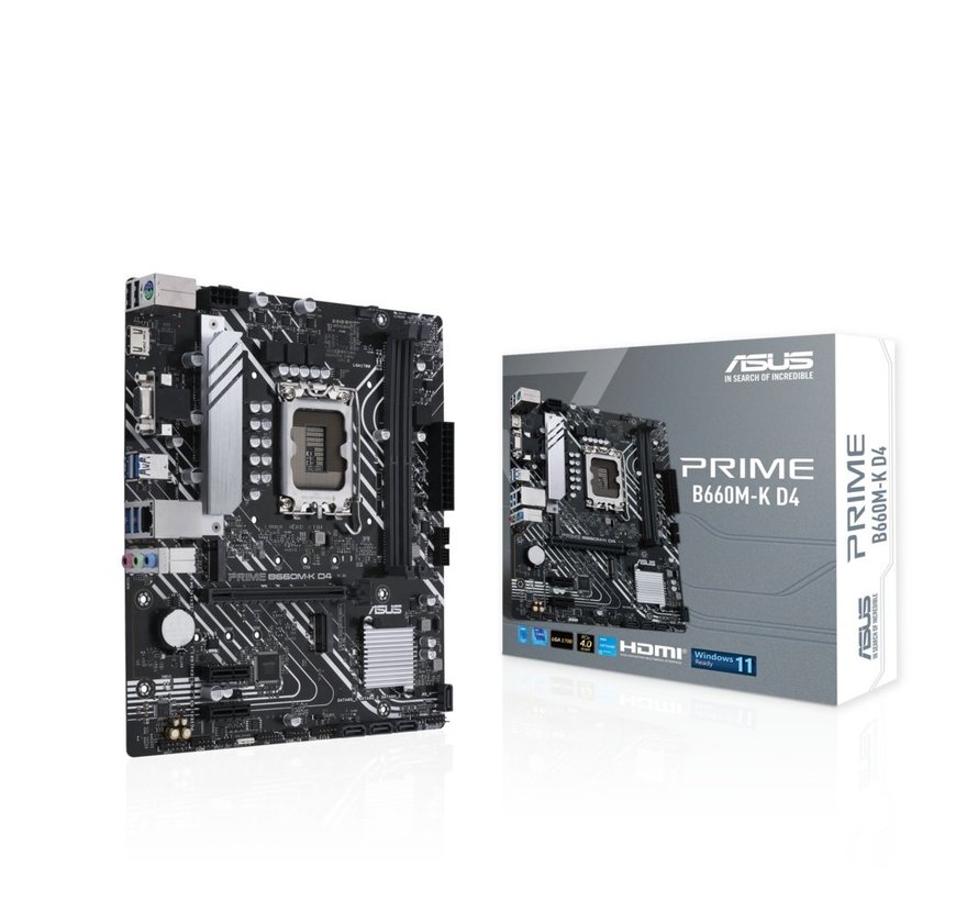 ASUS PRIME B660M-K D4 | Socket LGA 1700 | Intel B660 | 2xDDR4 | ATX | Moederbord