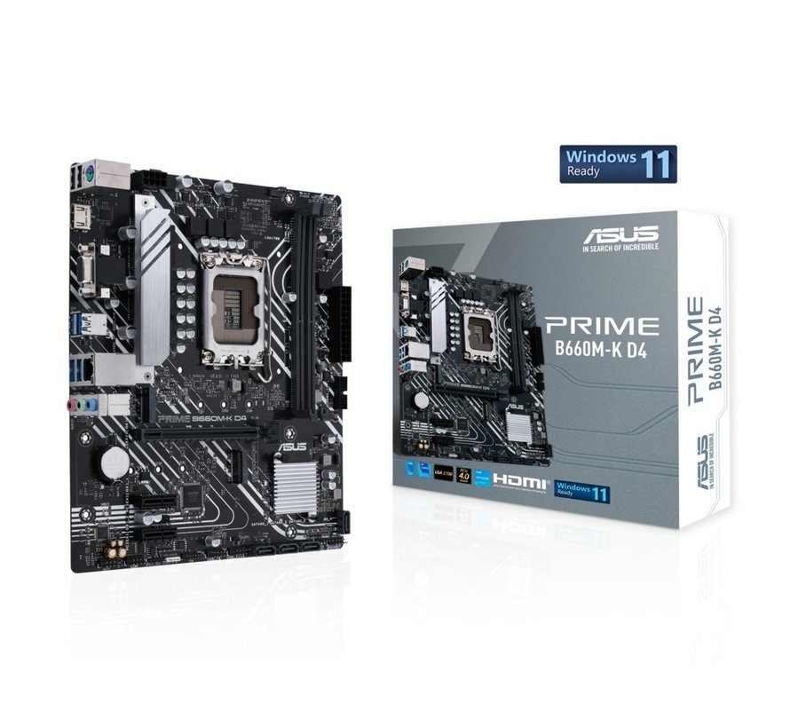 ASUS PRIME B660M-K D4 | Socket LGA 1700 | Intel B660 | 2xDDR4 | ATX | Moederbord