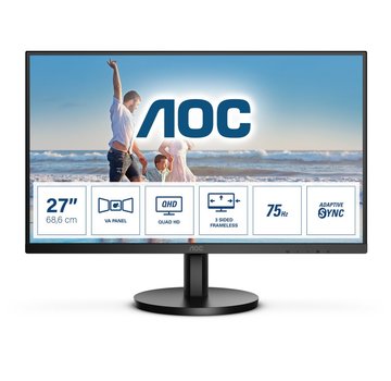 AOC Q27B3MA 27" | 2560 x 1440 QHD VA | 75Hz | 1ms | Ultra Slim Bezel | Monitor