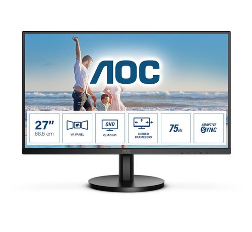 AOC Q27B3MA 27" | 2560 x 1440 QHD VA | 75Hz | 1ms | Ultra Slim Bezel | Monitor