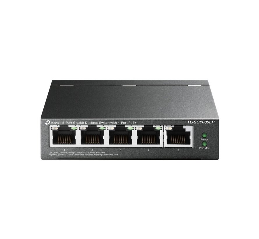TL-SG1005LP | Unmanaged | Gigabit Ethernet (10/100/1000 Mbps) | Power over Ethernet (PoE)