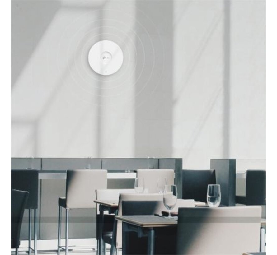 EAP670 Access Point | Wifi 6 | Power over Ethernet (PoE) | 5400 Mbit/s | Inclusief Plafond- en Muurmontagebeugel